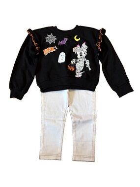 Girl’s Black Halloween Minnie Mummy Sweatshirt & Carter’s Jeans - 3T